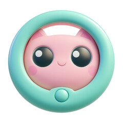 Fototapeta premium Magnifying Glass 3D Icon on transparent background.