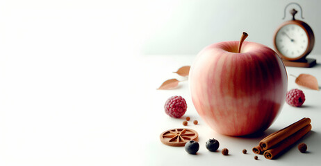 Ripe red apple on a clean white background | Premium AI-generated