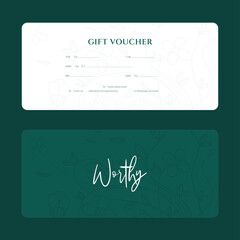 Gift card template, Gift voucher template, front and back, voucher, gift certificate, coupon, print-ready, discount, template, design, shopping, minimal, loyalty card, marketing, campaign, advertising
