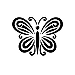 Elegant Black and White Butterfly Design: Nature-Inspired Graphic Art. Perfect for home decor, prints, and unique style statements.
