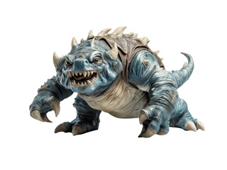 Fototapeta premium Fantasy creature with blue skin and sharp claws in a dynamic pose