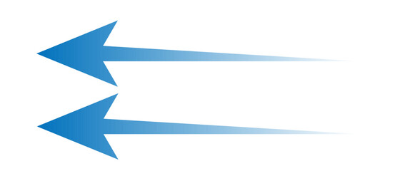 Air flow. Set of blue arrow showing air or wind flow. Wind direction arrows. Blue cold fresh stream from the conditioner. Vector illustration isolated on white background.eps10