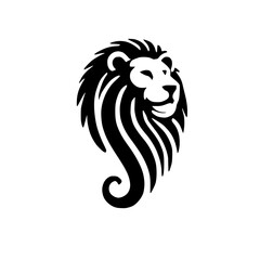 Majestic Lion: A Black and White Vector Portrait.  A powerful symbol of nature's royalty, this graphic design is perfect for logos, branding, and more.