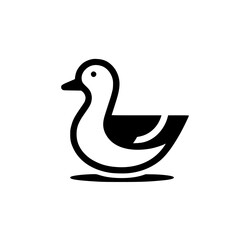 Elegant Duck Bird Icon: Minimalist Vector Graphic Design, Perfect for Logos and Branding