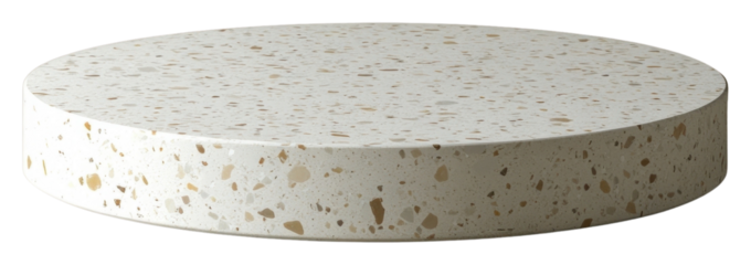 PNG Circle podium White terrazzo minimal product furniture.