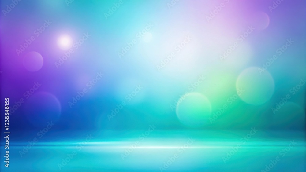 Leinwandbilder abstract teal and purple bokeh background with soft gradient and glowing lights