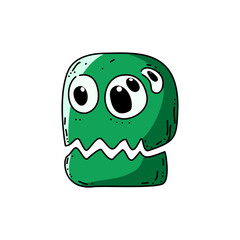 monster head cartoon design, green monster , funny cartoon zombie