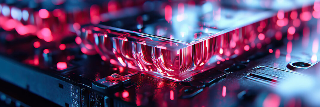 Illuminated Transparent Component on Technological Surface