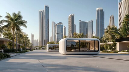 Obraz premium Modular design for sustainable energy storage in urban environments