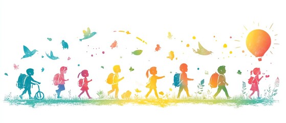 Obraz premium Depiction of a childs growth journey