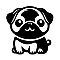 Adorable Pug Puppy: A Cute Canine Companion. This charming image showcases an endearing pug puppy, perfect for pet lovers and those seeking heartwarming imagery.