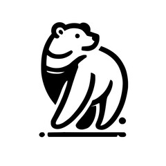 Minimalist Line Art Polar Bear Illustration: Cute Wildlife Design