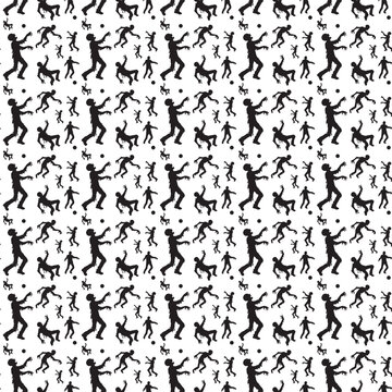 horror,zombie,Giant brute zombie with massive muscles pattern design,seamless pattern design