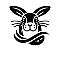 Elegant Rabbit Logo: Black and White Minimalist Design. Perfect for brands seeking a sophisticated and nature-inspired image.