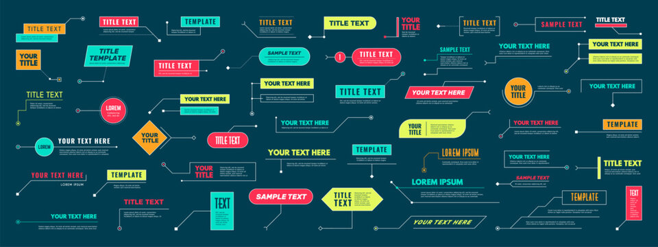 Callouts. Text titles decoration frames textbox for web pages recent vector callouts colorful set