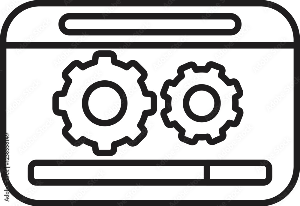 Fototapete Simple vector icon of website settings and configuration with progress bar showing working gears
