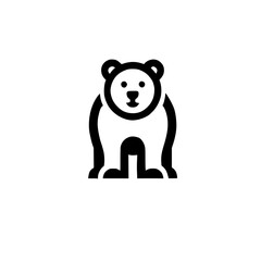 Naklejka premium Minimalist Polar Bear Icon: A Simple and Cute Vector Graphic Design