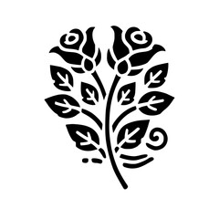 Elegant Black and White Rose Illustration: A Classic Floral Design for Home Decor