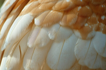 Close-up of layered feathers with smooth textures and gentle light.