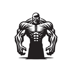  Giant brute zombie with massive muscles silhouette