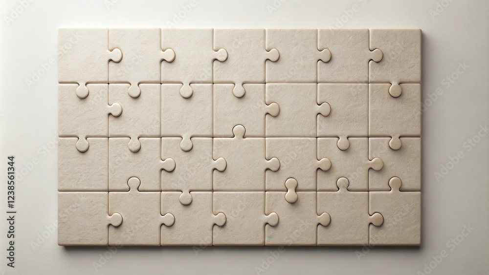 Poster A Beige Jigsaw Puzzle with Several Pieces Missing, Representing Challenges and Solutions in Teamwork and Problem-Solving