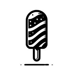 Striped Ice Cream Popsicle: A Cool Summer Treat - Delicious Frozen Dessert, Sweet and Refreshing