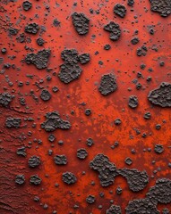 Rust red with scattered corrosion marks and worn out texture abstract rusty surfaces background