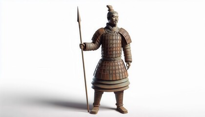Historical warrior figurine ancient china 3d model studio setting close-up cultural legacy