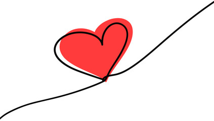 Hand drawn continuous line of love illustration. Minimalist love background.