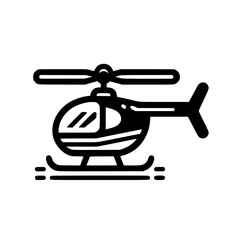 Helicopter Icon: A Stylish Vector Graphic of a Modern Helicopter in Flight. Perfect for Transportation, Travel, and Aviation Designs.