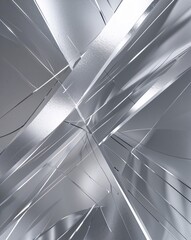 Soft silver with intersecting lines and a reflective surface abstract background