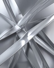Soft silver with intersecting lines and a reflective surface abstract background