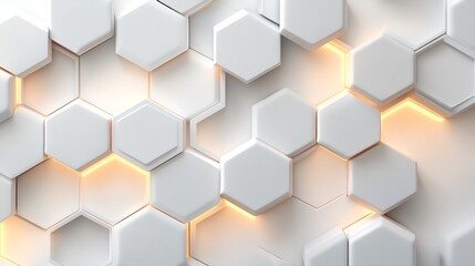 Fototapeta premium Modern Hexagonal Wall Tiles With Soft Illumination Creating a Stylish and Contemporary Atmosphere