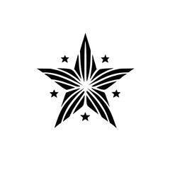 Striking Black Starburst: Geometric Abstract Art Print. Minimalist Black and White Graphic Design, perfect for modern home decor or branding projects.