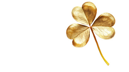 Golden Shamrock Leaf on Black Background for St. Patrick's Day