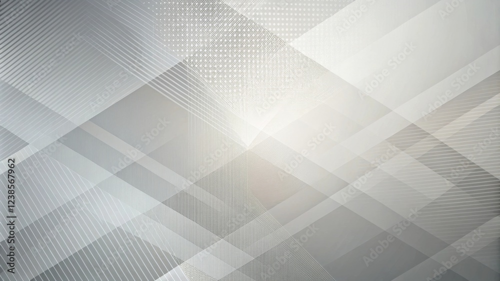 Poster Abstract Grey and White Geometric Pattern Background Design with Subtle Lines and Dots