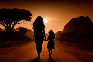 Luminous Hope: Woman in a Sunlit Scene Representing Determination