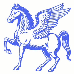 Winged Horse with Majestic Wings, Symbolizing Freedom and Strength