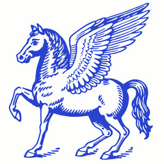 Winged Horse with Majestic Wings, Symbolizing Freedom and Strength