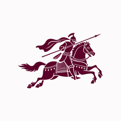 Knight on Horseback Charging with a Lance, Displaying Valor and Determination