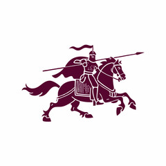 Knight on Horseback Charging with a Lance, Displaying Valor and Determination