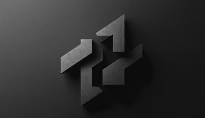 Abstract dark grey geometric logo design.