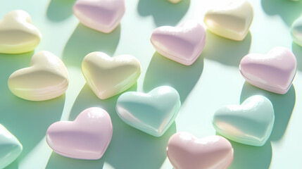 Fototapeta premium Sweet heart-shaped jelly candy feast
