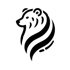 Abstract Bear Line Art: Minimalist Wildlife Design.  Perfect for logos, prints, and modern decor.  Simple, elegant, and stylish vector illustration.