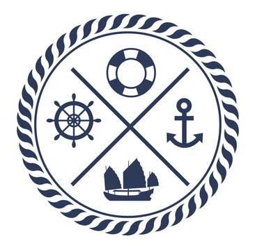 Nautic Badge, Segeln, Schiffahrt, See, Meer, Ankel, Emblem