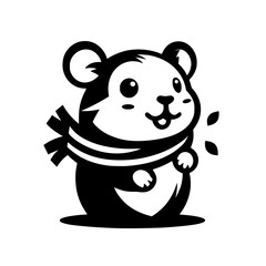 Adorable Hamster in Scarf - Cute Rodent Illustration