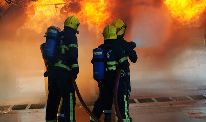 Fototapeta premium Aircraft fire, Air crash at airport
