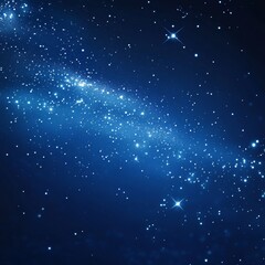 Obraz premium Glittering Stars in a Deep Blue Night Sky with 3D Effect