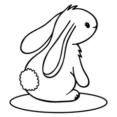 Cute Bunny Rabbit. Vector Graphic Art Illustration