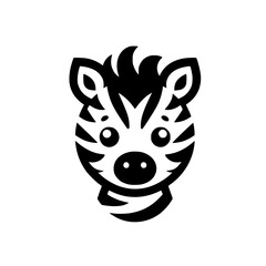 Adorable Zebra Face: A Cute Cartoon Animal Design